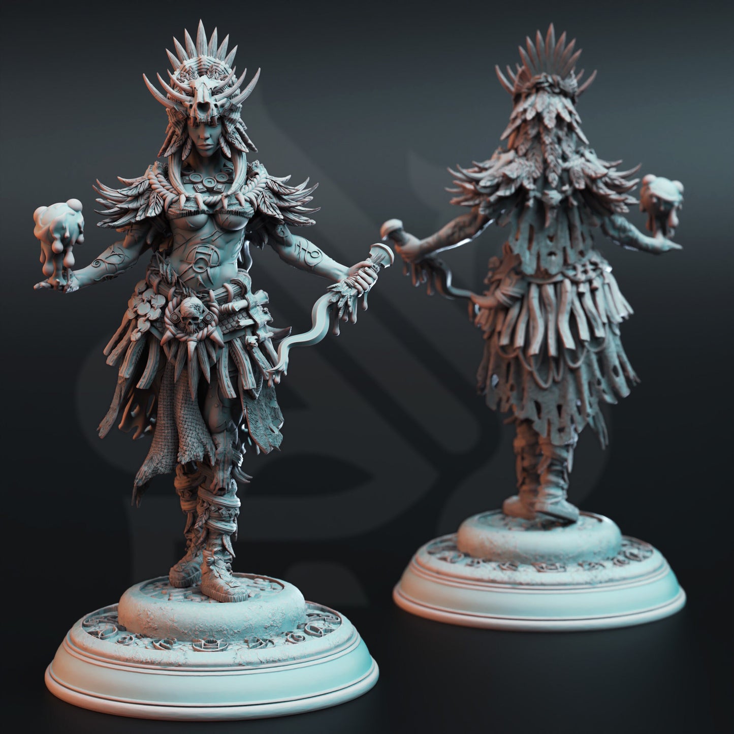 Goliath Blood Shaman Priestess - Driga Figure with base print 3d 12k miniature Gift Idea mini | Dungeons & Dragons | Tabletop | DM Stash