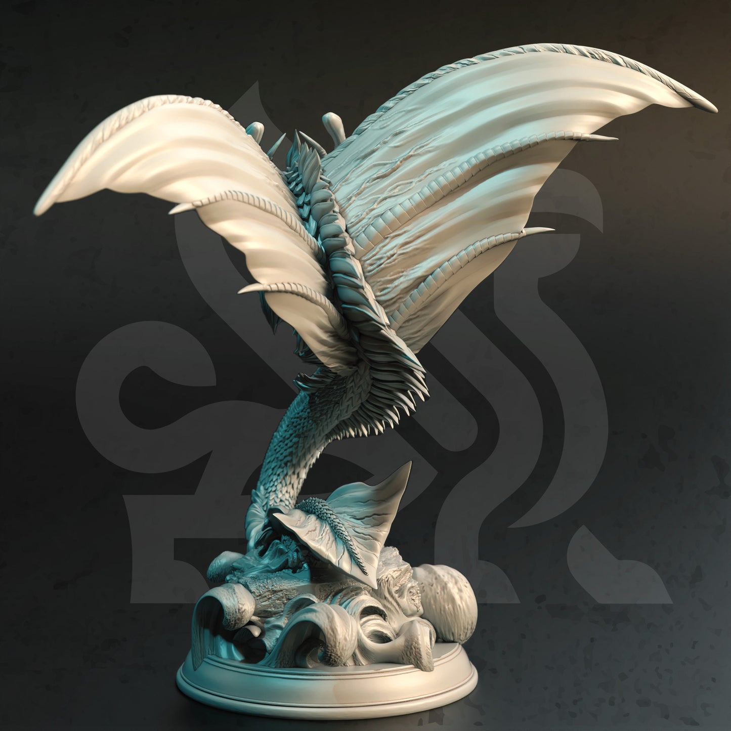 Juvenile Mana Wyrm - Fyrindel Monster Figure 12k + Base Print 3D RPG Miniature Gift Idea mini | Dungeons & Dragons | Tabletop | DM Stash