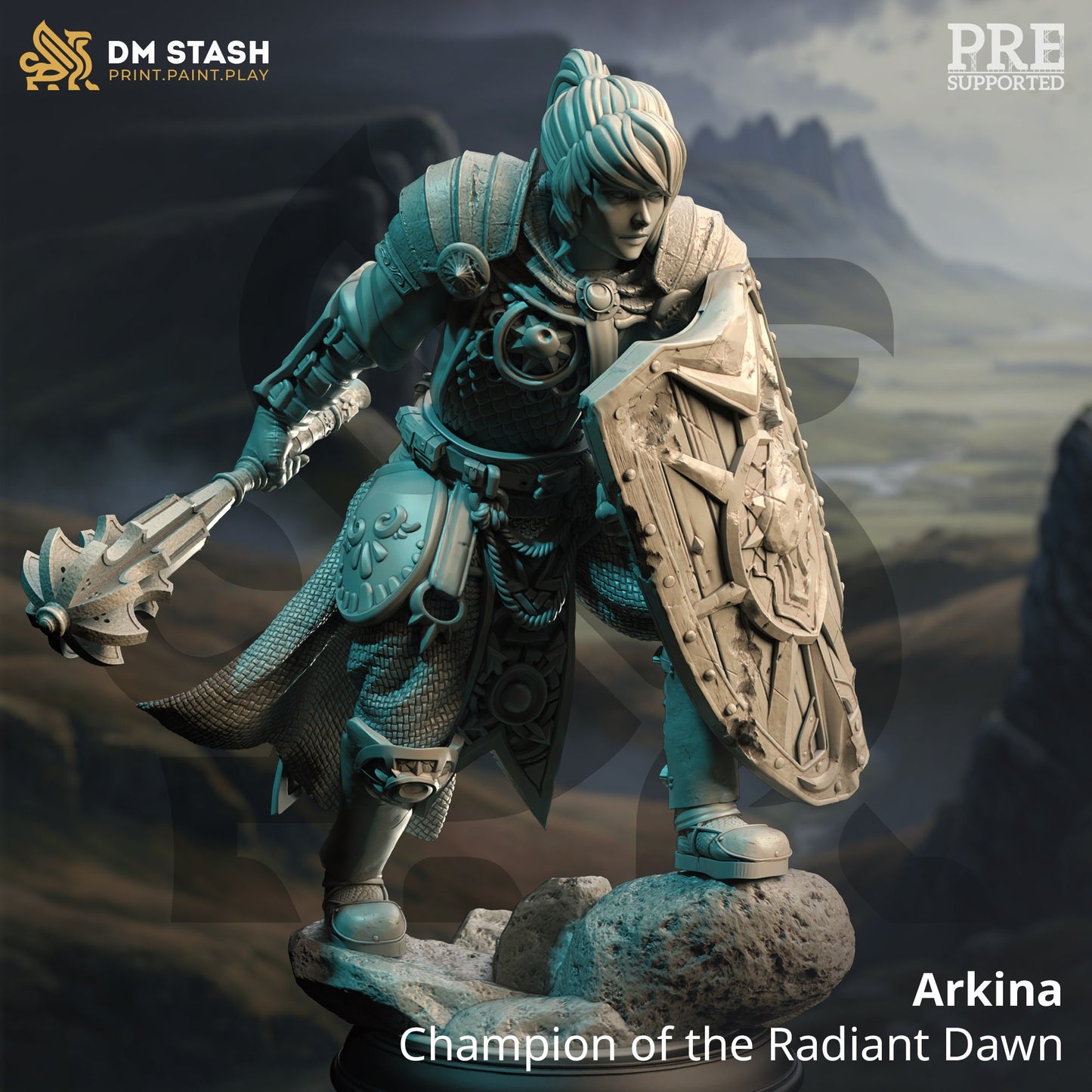 Twin Sun Clerics - Arkeus and Arkina Figure 12k + Base Print 3D RPG Miniature Gift Idea mini | Dungeons & Dragons | Tabletop | DM Stash