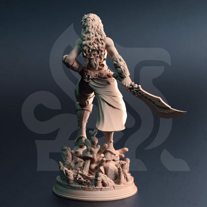 Triton Female Fighter - Inedra-Ki Warrior Figure 12k + Base Print 3D RPG Miniature Gift Idea mini | Dungeons & Dragons | Tabletop | DM Stash