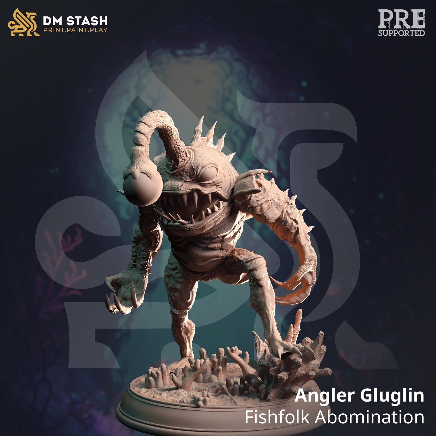 Alpha Angler Fish Abomination Giga Gluglin Figure 12k + Base Print 3D RPG Miniature Gift Idea mini | Dungeons & Dragons | Tabletop  DM Stash