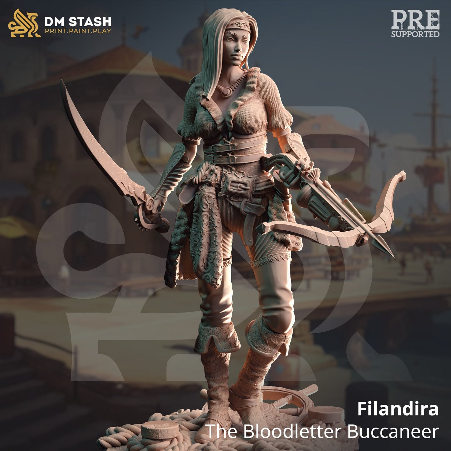 Sea Elf Corsair - Filandira Archer Figure 12k + Base Print 3D RPG Miniature Gift Idea mini | Dungeons & Dragons | Tabletop | DM Stash