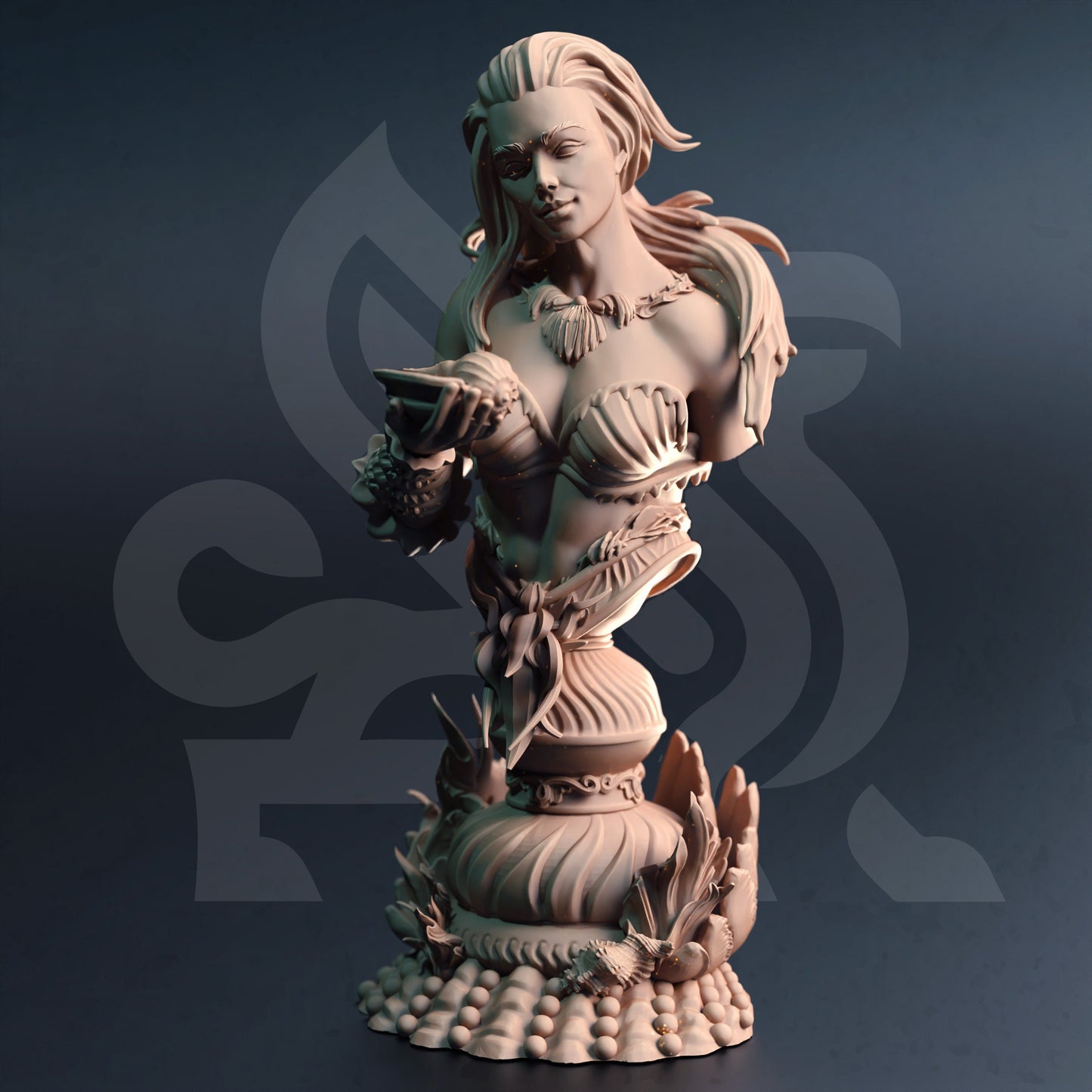 BUST - Deep Sea Siren - Dyriani - 120mm tall - figure print 3d 12k miniature Gift Idea | Dungeons and Dragons |Tabletop DM Stash