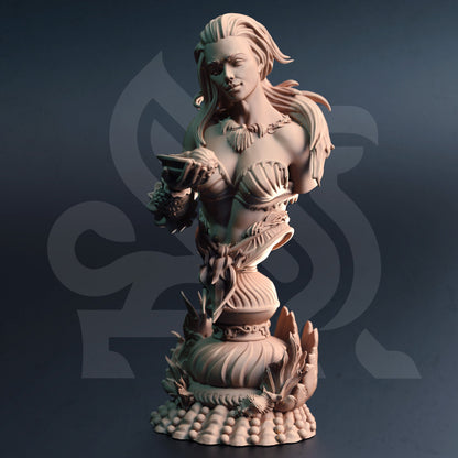 BUST - Deep Sea Siren - Dyriani - 120mm tall - figure print 3d 12k miniature Gift Idea | Dungeons and Dragons |Tabletop DM Stash