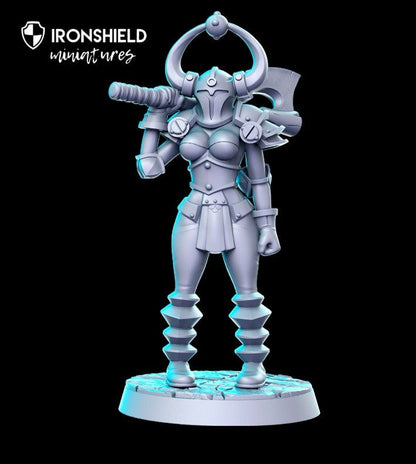 Chaos 3 - woman gladiator with axe for dnd figure + base print 3d miniature | Gift Idea | Dungeons and Dragons | Tabletop | RN Estudio