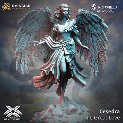 Cesedra - Angel of Love 12k Figure + base print 3d miniature Gift Idea mini |Dungeons & Dragons | Tabletop | DM Stash