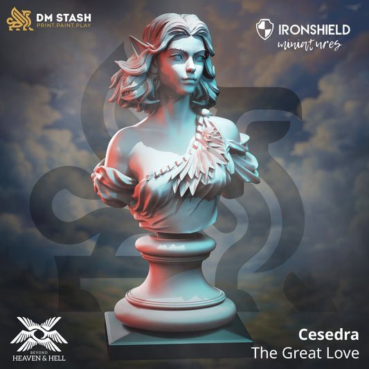 BUST Cesedra - 120mm tall - Angel of Love - figure print 3d 12k miniature Gift Idea | Dungeons and Dragons | Tabletop | DM Stash