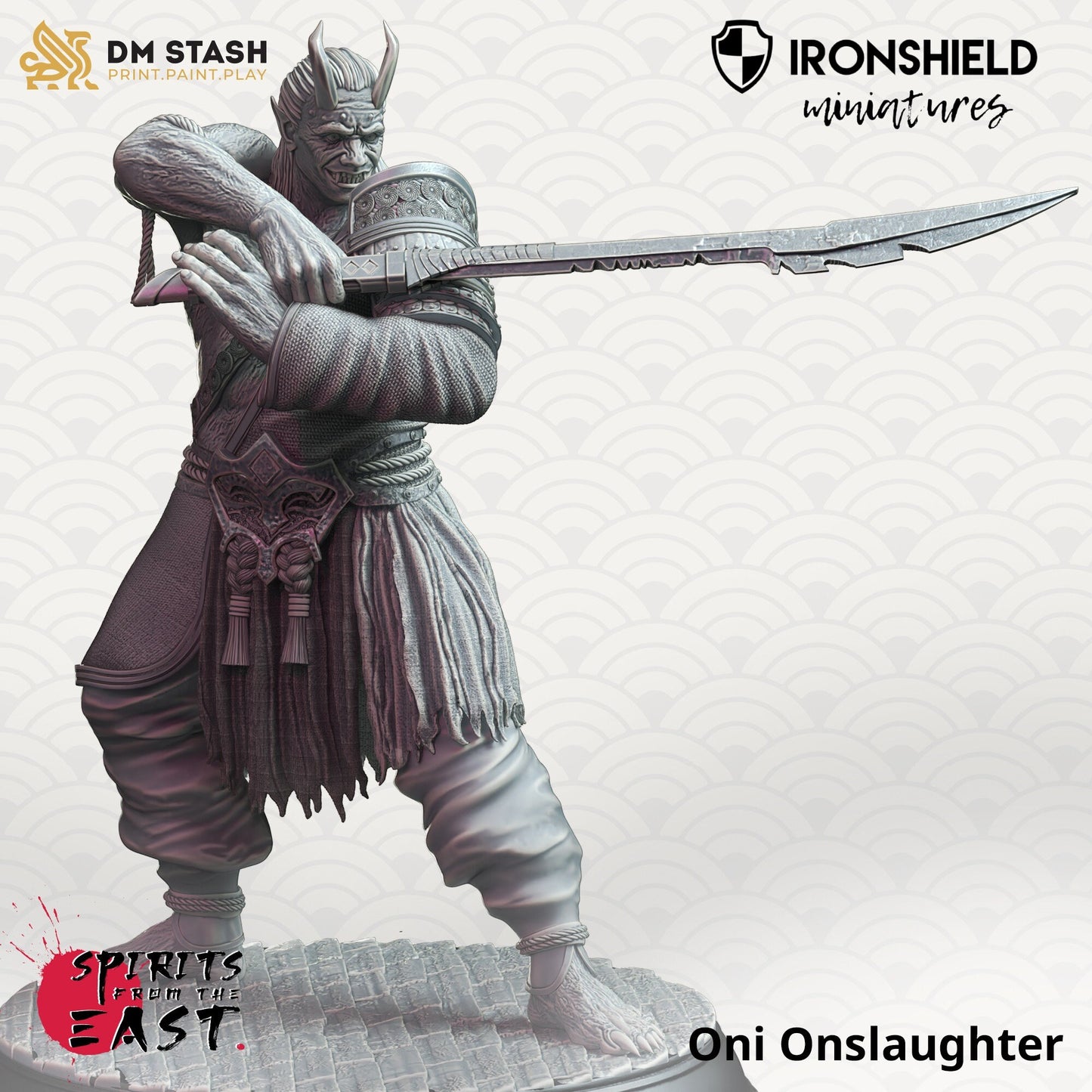 BUNDLE - Oni Onslaughter Trio Samurai Demon 12k Figure + base print 3d RPG miniature Gift Idea mini | Dungeons & Dragons | Tabletop DM Stash