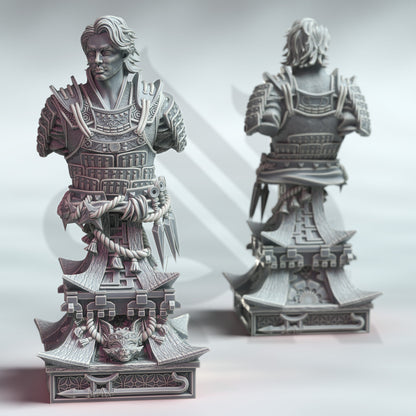 BUST Kenshi Kitsune - 120mm tall - Samurai - figure print 3d 12k miniature Gift Idea | Dungeons and Dragons | Tabletop | DM Stash