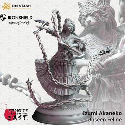 Izumi Akaneko - Samurai of the Cat 12k Figure + Base Print 3D RPG Miniature Gift Idea mini | Dungeons & Dragons | Tabletop | DM Stash