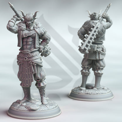 Daisuke Ushio - Samurai of the Ox Minotaur Figure 12k + Base Print 3D RPG Miniature Gift Idea mini | Dungeons & Dragons | Tabletop |DM Stash