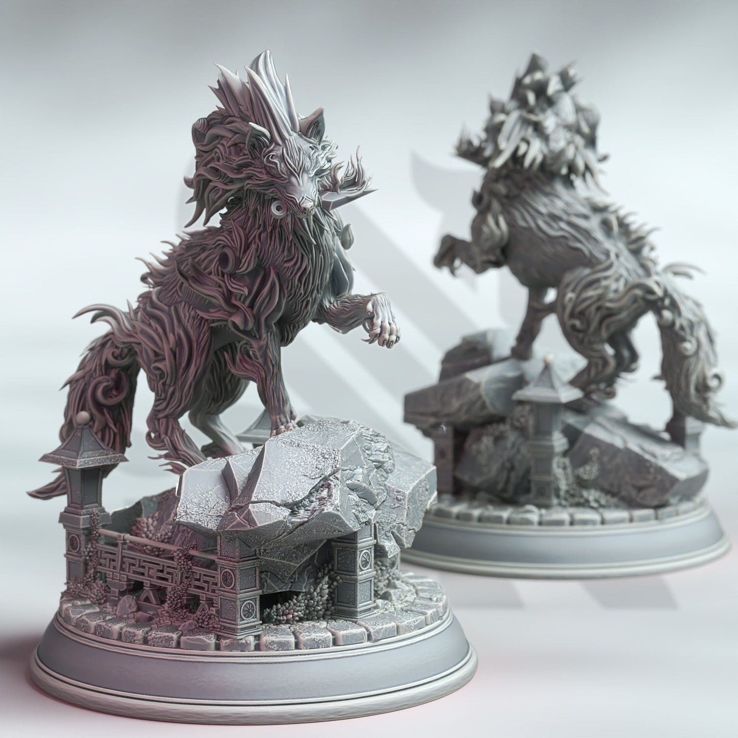 Amaru Taiyo - The Wolf Spirit Figure 12k + Base (50mm) Print 3D RPG Miniature Gift Idea mini | Dungeons & Dragons | Tabletop | DM Stash