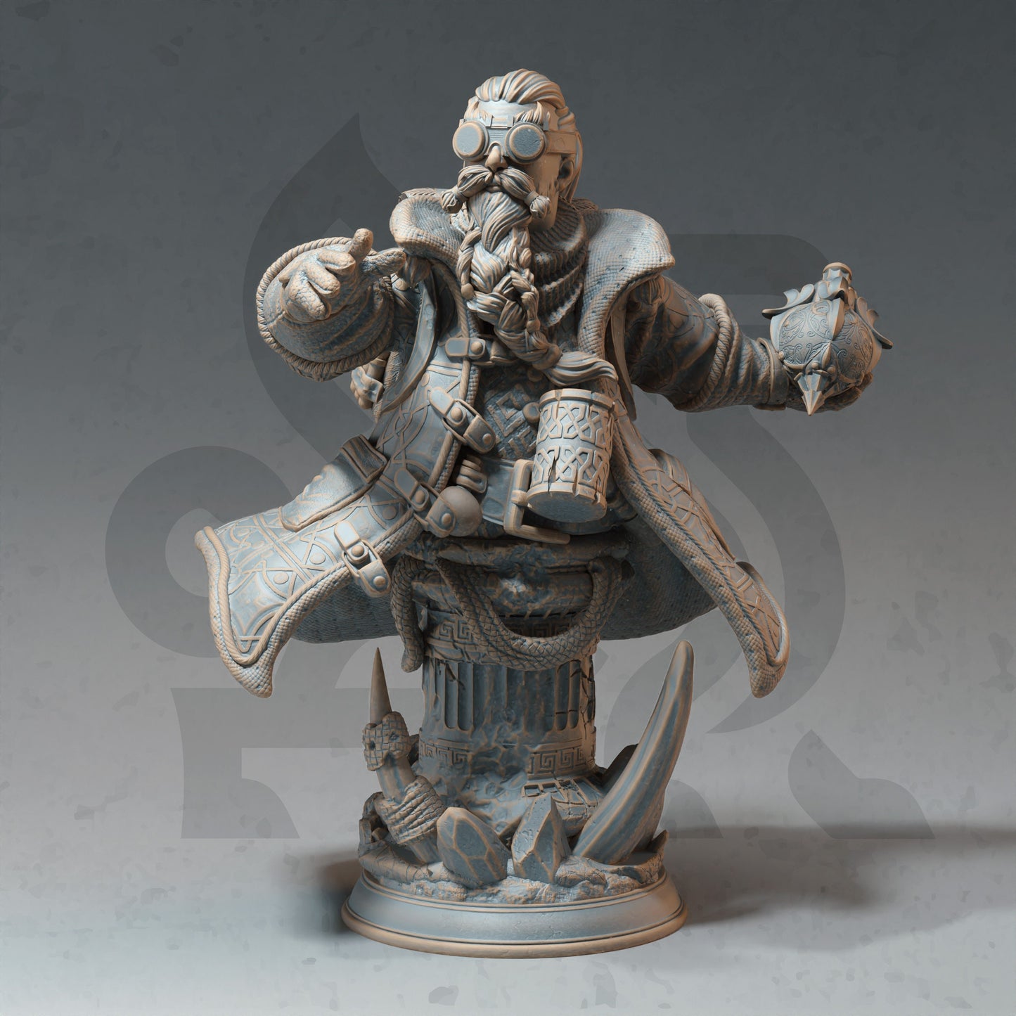 BUST: Dwarven Alchemist - Nesbit - 120mm tall - figure print 3d 12k miniature Gift Idea | Dungeons and Dragons |Tabletop DM Stash