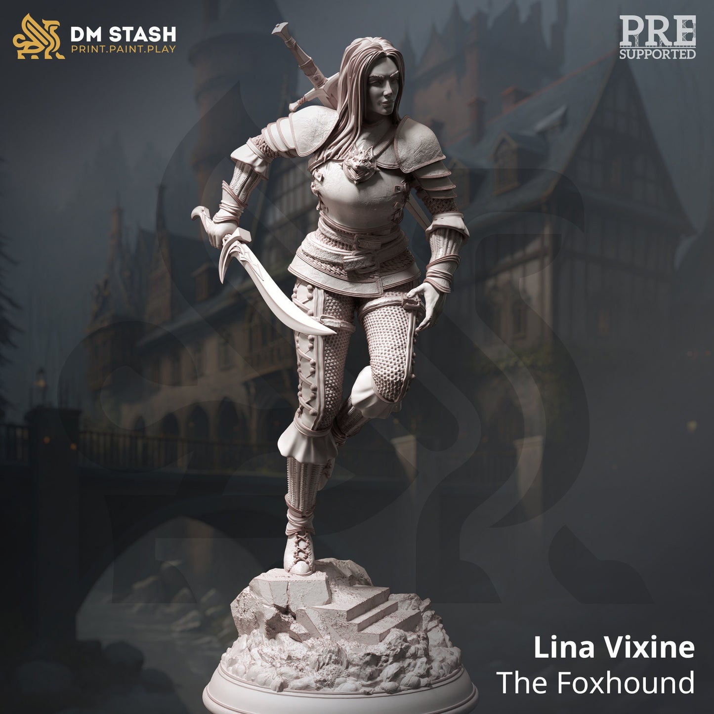 Young Master Bloodhunter - Lina Vixine Figure + Base print 3d 12k dnd miniature Gift Idea mini | Dungeons & Dragons | Tabletop | DM Stash