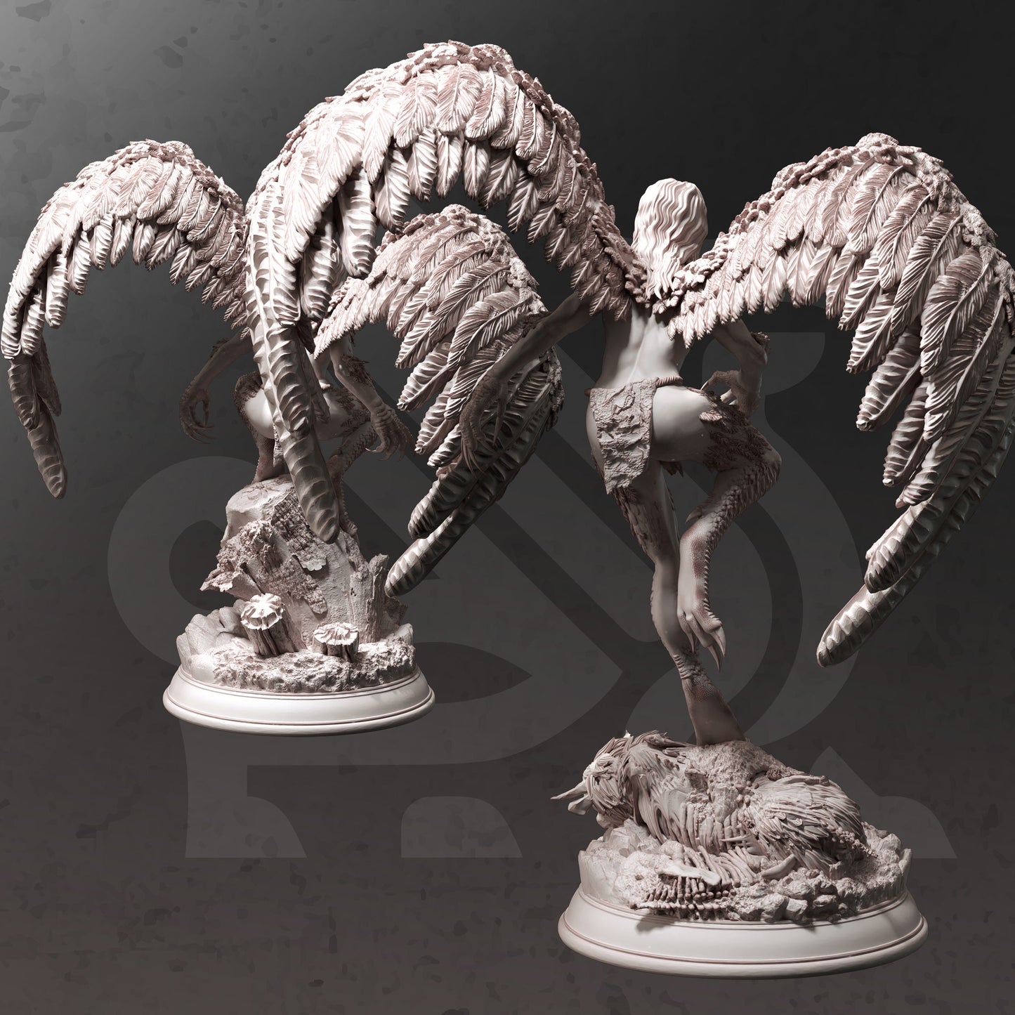 Hill Harpies - Hyl Hygrie Figure + Base print 3d 12k dnd miniature Gift Idea mini | Dungeons & Dragons | Tabletop | DM Stash