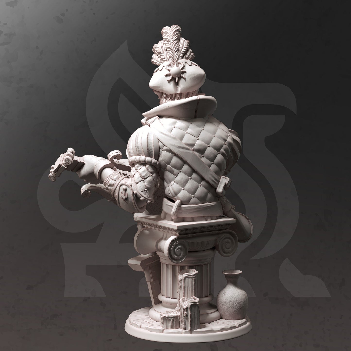 BUST - Brekken the Brazen Bard - 120mm tall - figure print 3d 12k miniature Gift Idea | Dungeons and Dragons |Tabletop DM Stash