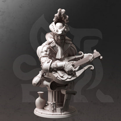 BUST - Brekken the Brazen Bard - 120mm tall - figure print 3d 12k miniature Gift Idea | Dungeons and Dragons |Tabletop DM Stash