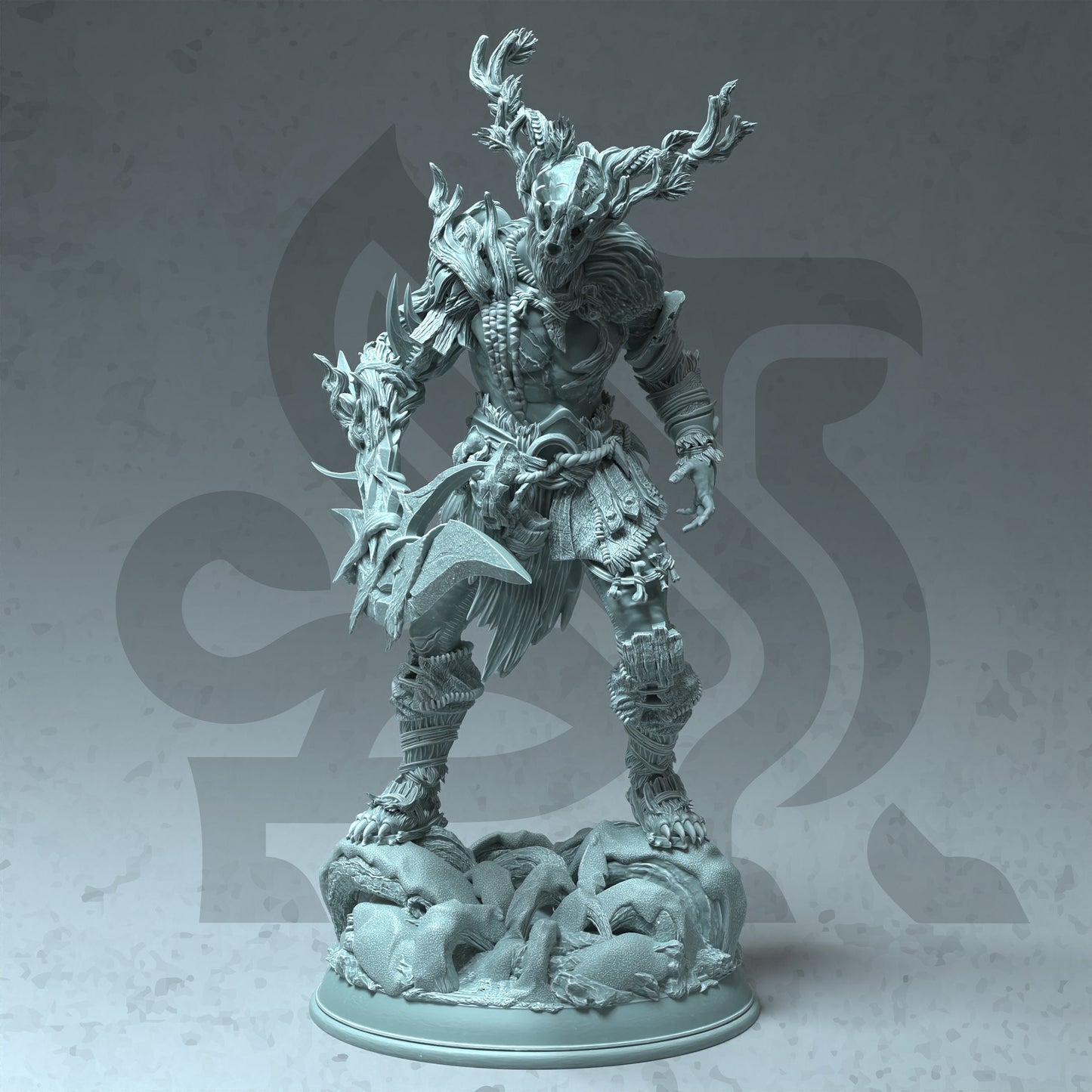 Infused Druidic Barbarian - Treneal Figure + Base print 3d 12k dnd miniature Gift Idea mini | Dungeons & Dragons | Tabletop | DM Stash