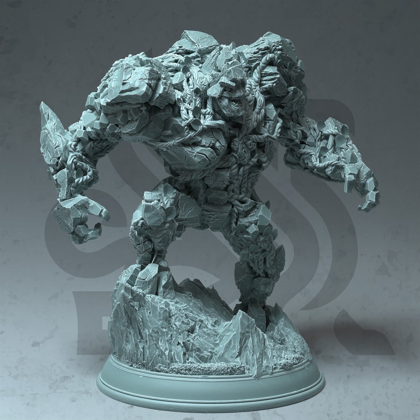 Elite Rock Golem - Lazlus Figure + Base print 3d 12k dnd miniature Gift Idea mini | Dungeons & Dragons | Tabletop | DM Stash