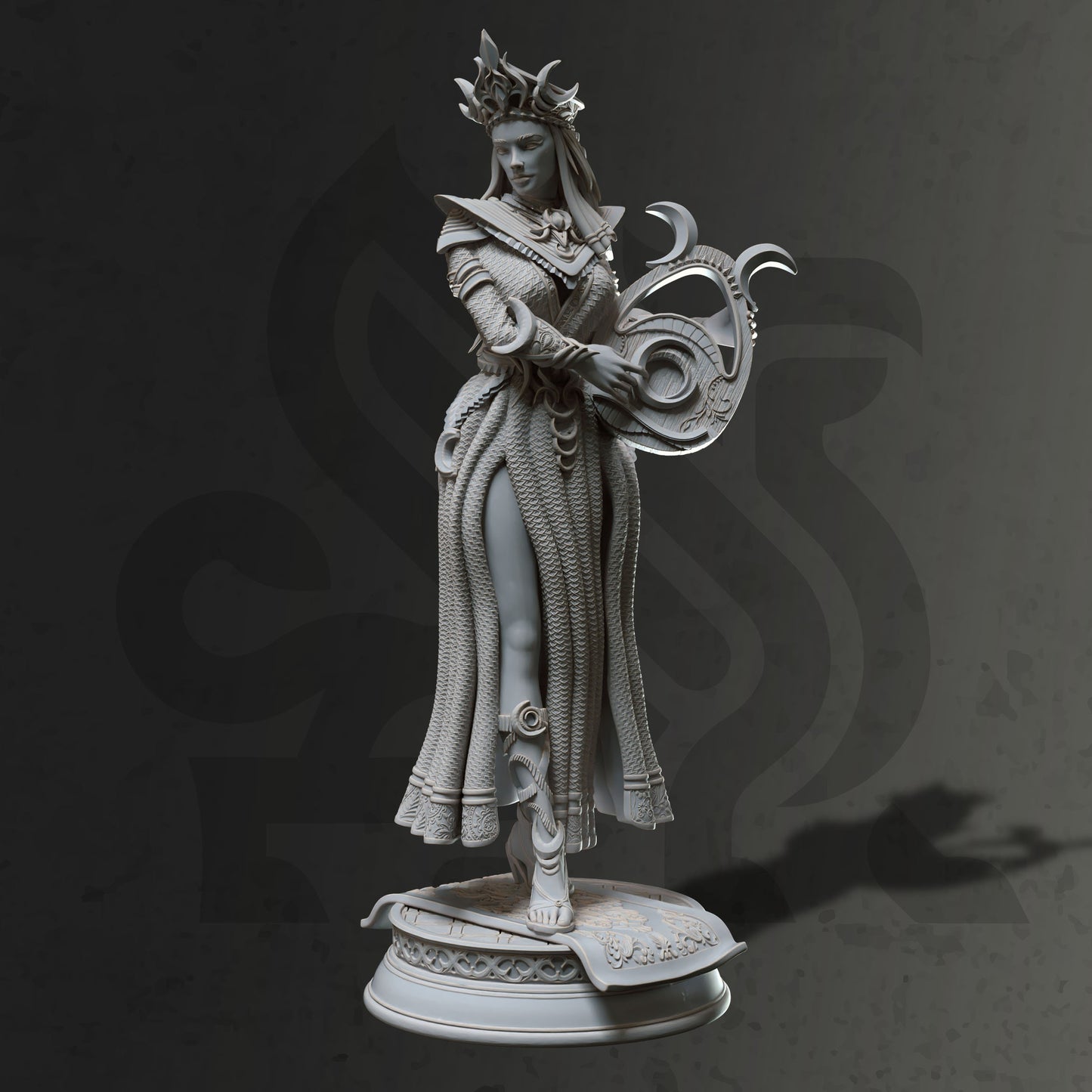 Lunar Goddess - Glanbeli Woman Figure + Base print 3d 12k dnd miniature Gift Idea mini | Dungeons & Dragons | Tabletop | DM Stash