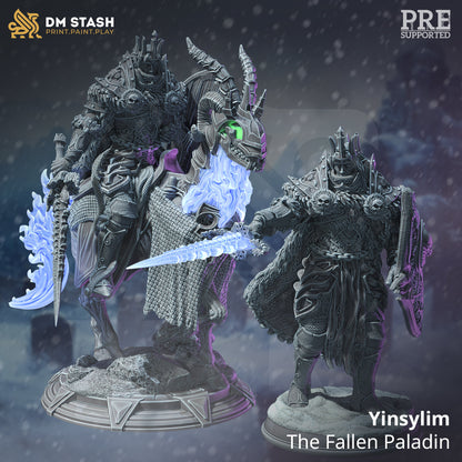 Death Knight Fallen Paladin - Yinsylim Figure + Base print 3d 12k dnd miniature Gift Idea mini | Dungeons & Dragons | Tabletop | DM Stash