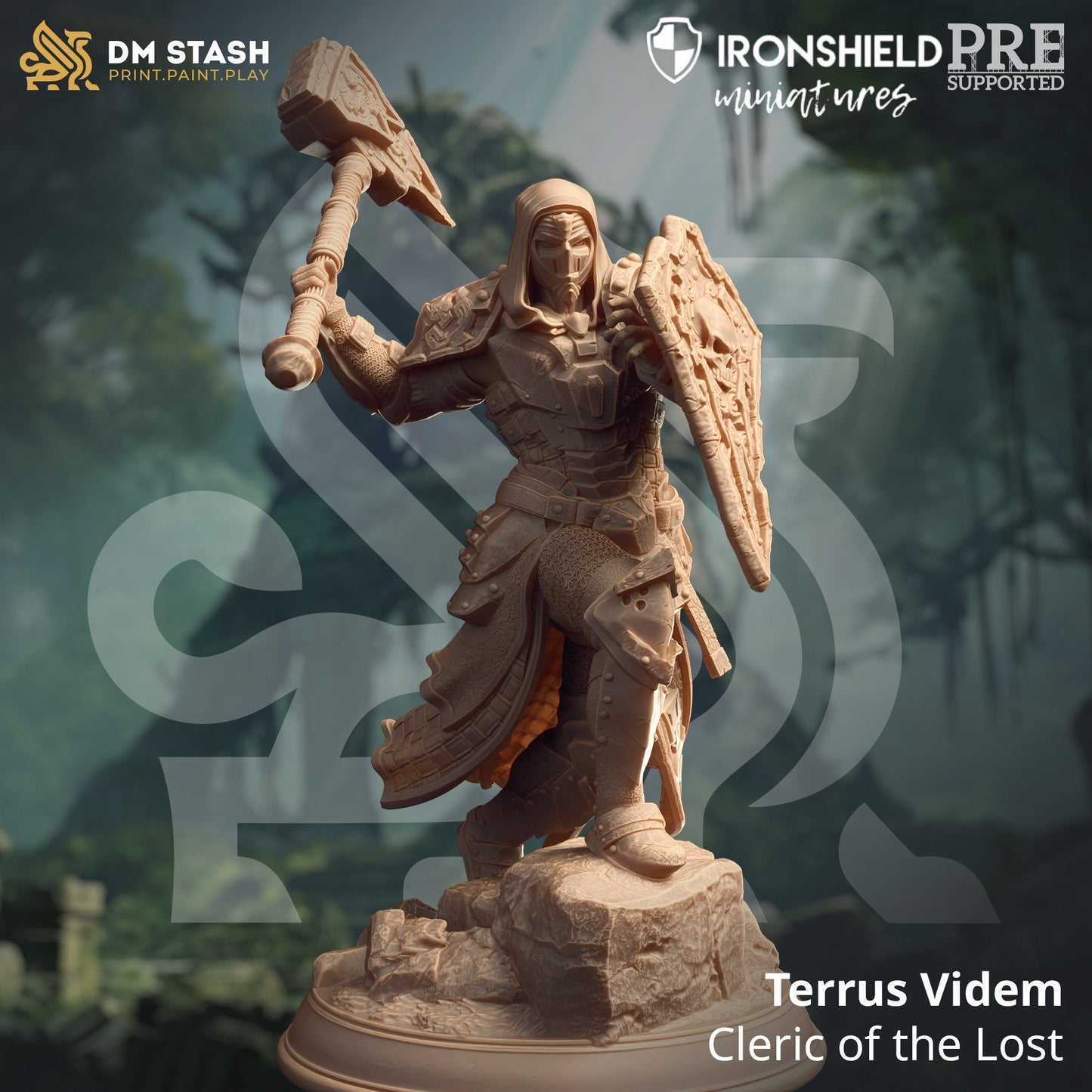 Warforged Cleric - Terrus Videm Figure 12k + Base Print 3D RPG Miniature Gift Idea mini | Dungeons & Dragons | Tabletop | DM Stash