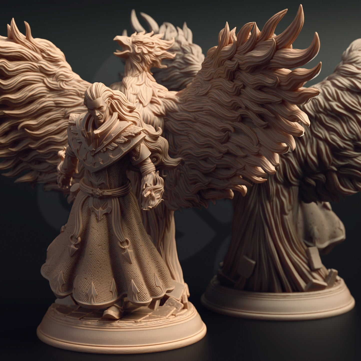 Fire Genasi Pyromancer - Scorcher Figure 12k + Base Print 3D RPG Minia ...