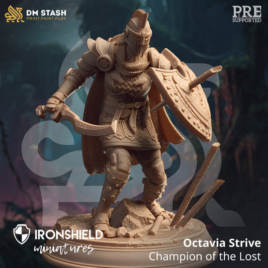 Warforged Warrior - Octavia Strive Figure 12k + Base Print 3D RPG Miniature Gift Idea mini | Dungeons & Dragons | Tabletop | DM Stash