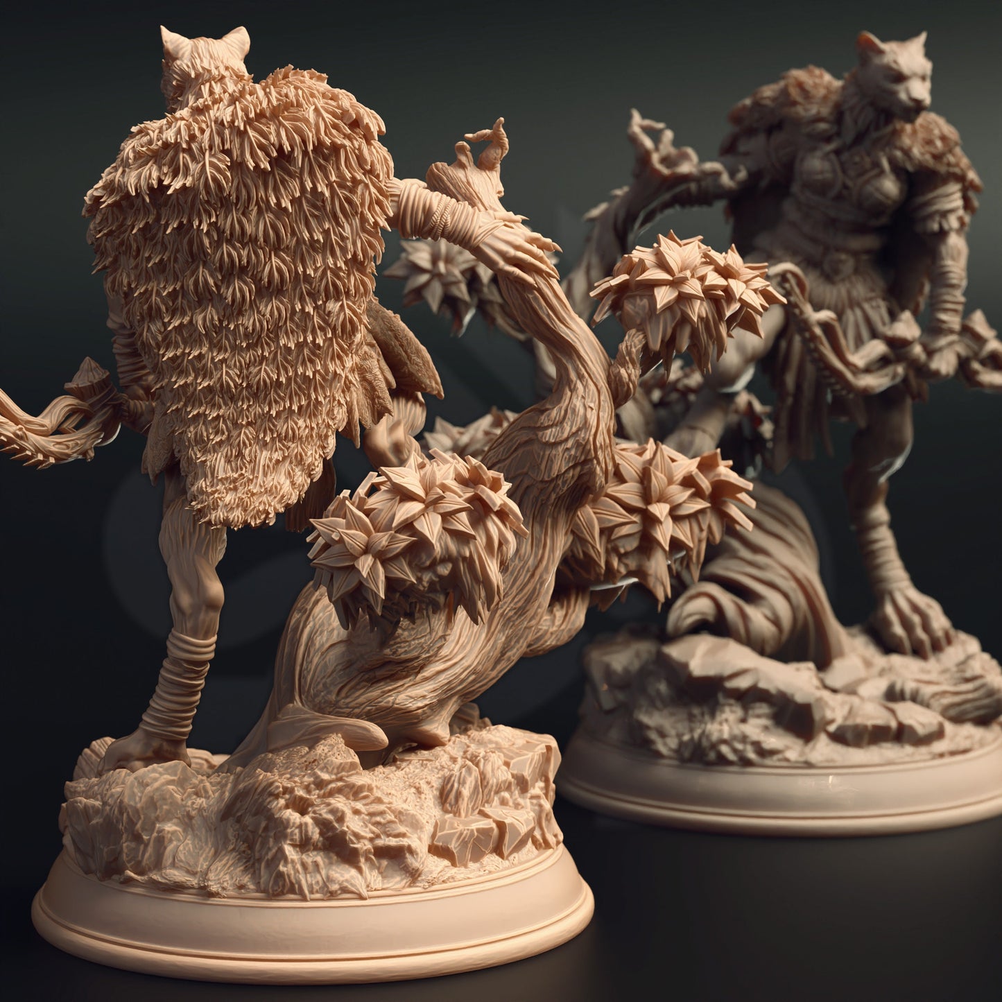 Tabaxi Forest Ranger - Jeji Archer Figure 12k + Base Print 3D RPG Miniature Gift Idea mini | Dungeons & Dragons | Tabletop | DM Stash