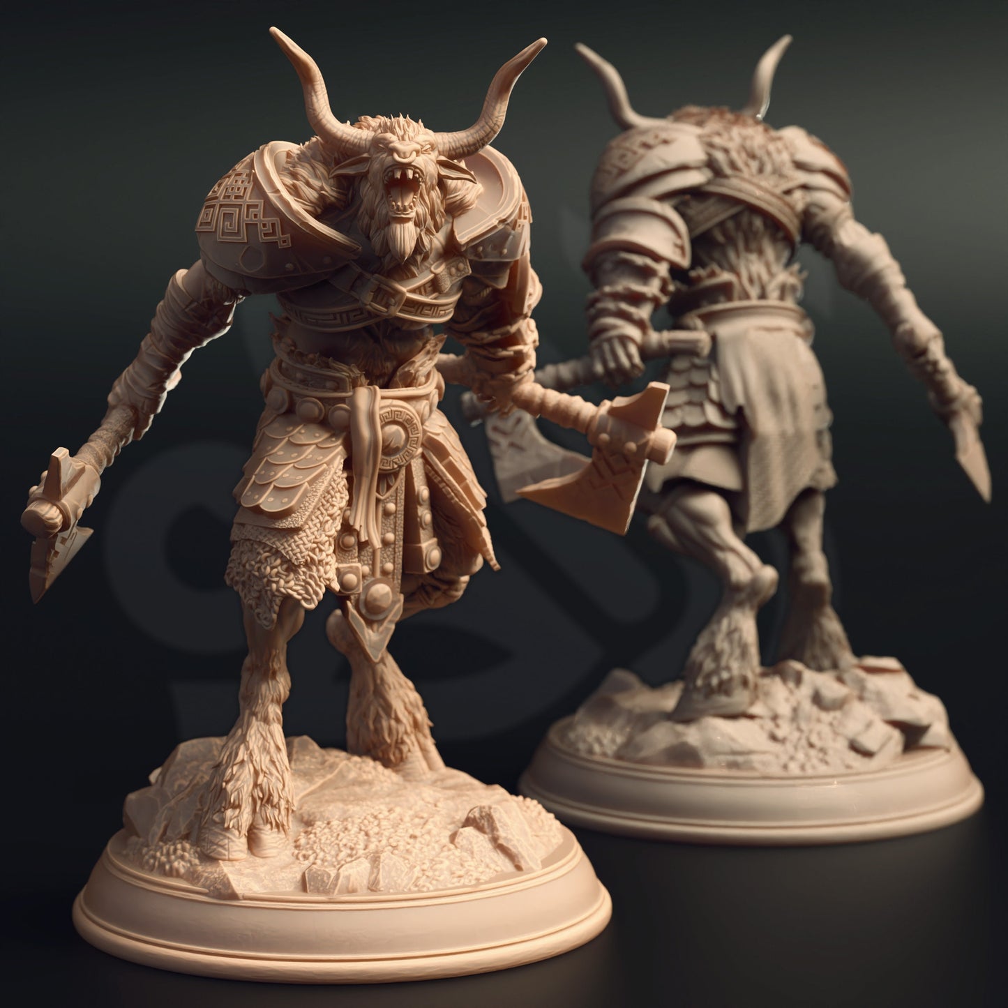 Minotaur Barbarian Hannes Vyrios Monster Figure 12k + Base Print 3D RPG Miniature Gift Idea mini | Dungeons & Dragons | Tabletop | DM Stash