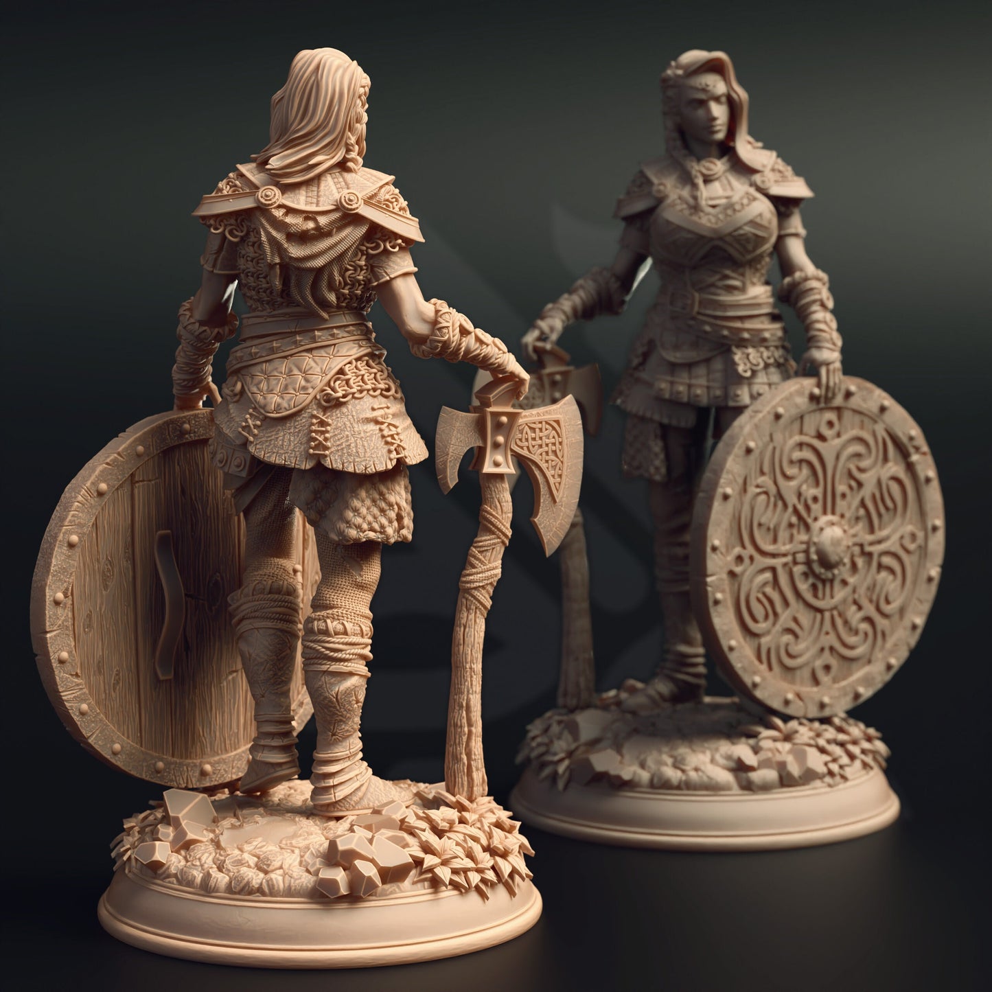 Elite Shieldmaiden - Freya the Feared Figure 12k + Base Print 3D RPG Miniature Gift Idea mini | Dungeons & Dragons | Tabletop | DM Stash