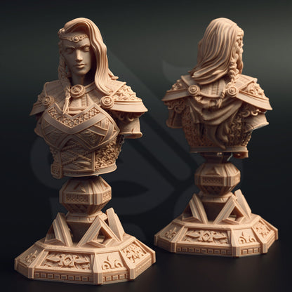 BUST: Elite Shieldmaiden - Freya the Feared - 120mm tall - figure print 3d 12k miniature Gift Idea | Dungeons and Dragons |Tabletop DM Stash