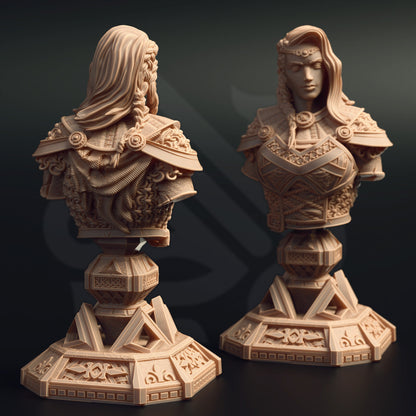 BUST: Elite Shieldmaiden - Freya the Feared - 120mm tall - figure print 3d 12k miniature Gift Idea | Dungeons and Dragons |Tabletop DM Stash