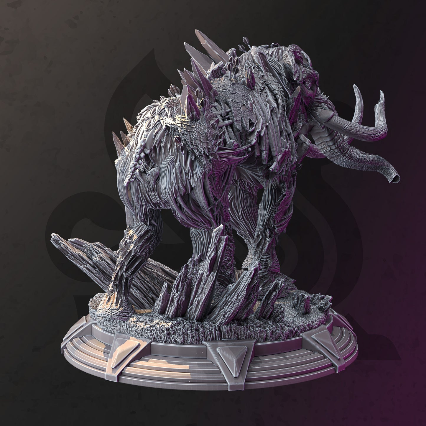 Frozen Undead Mammoth - Tjornir Figure + Base print 3d 12k dnd miniature Gift Idea mini | Dungeons & Dragons | Tabletop | DM Stash