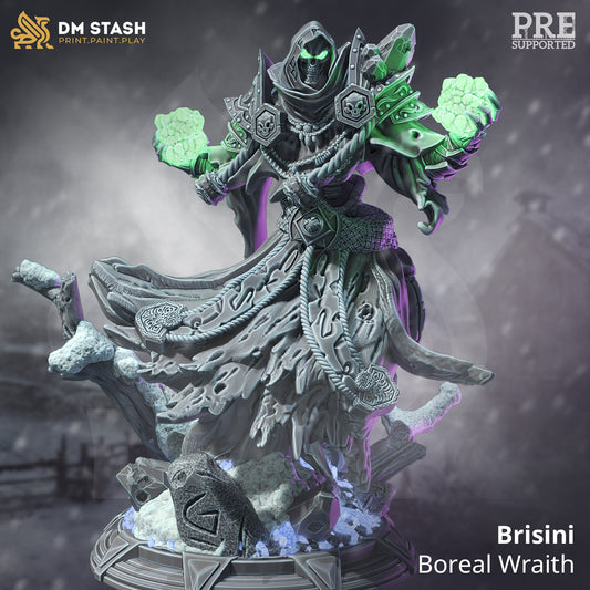 Dark Wraith Lich - Brisini Figure + Base print 3d 12k dnd miniature Gift Idea mini | Dungeons & Dragons | Tabletop | DM Stash