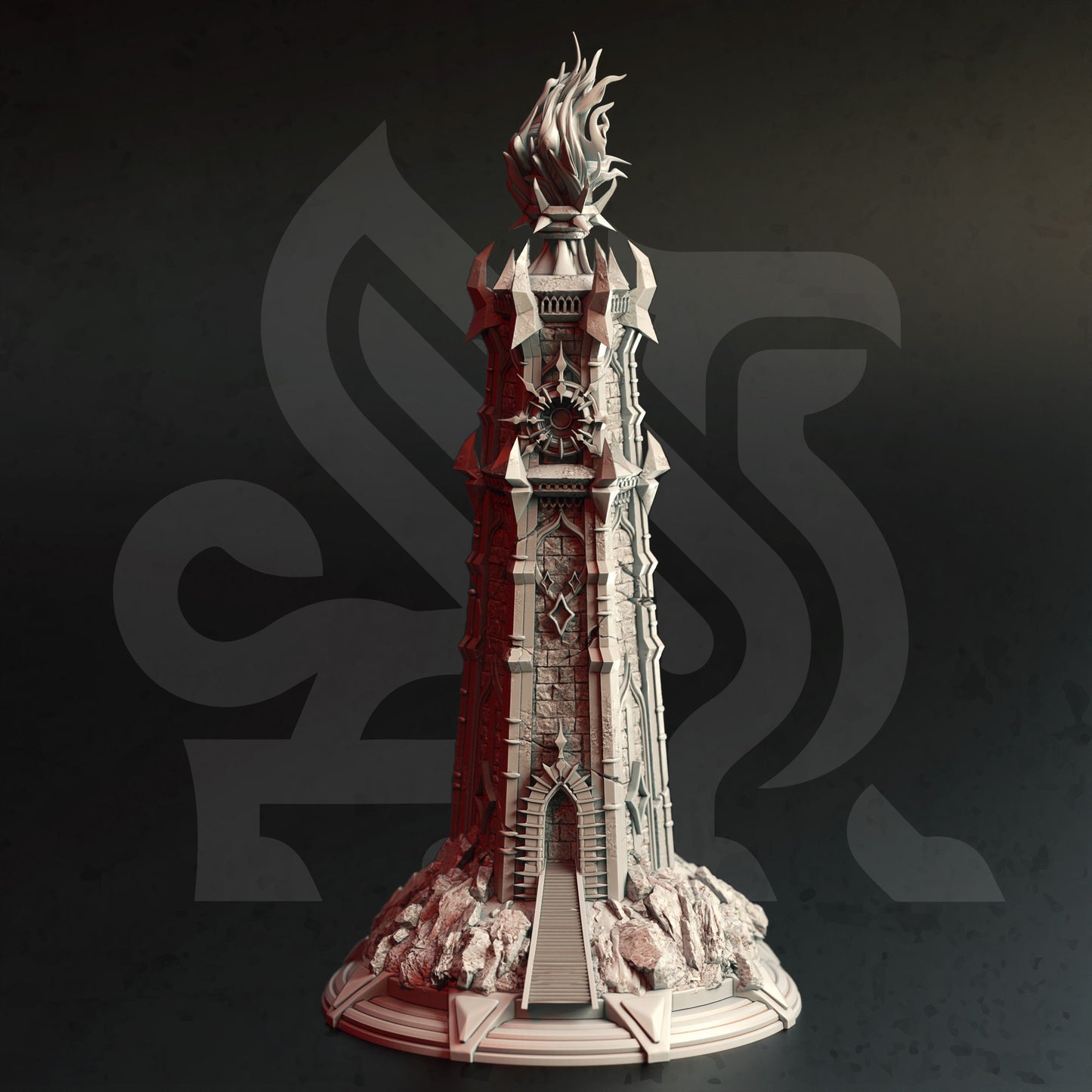 Fyroth - Ancient Mana Wyrm + Tower Figure 12k + Base Print 3D RPG Miniature Gift Idea mini | Dungeons & Dragons | Tabletop | DM Stash