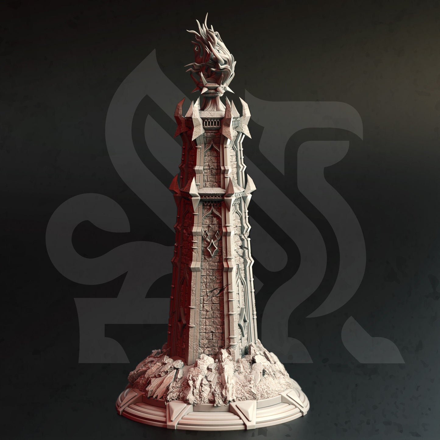 Fyroth - Ancient Mana Wyrm + Tower Figure 12k + Base Print 3D RPG Miniature Gift Idea mini | Dungeons & Dragons | Tabletop | DM Stash