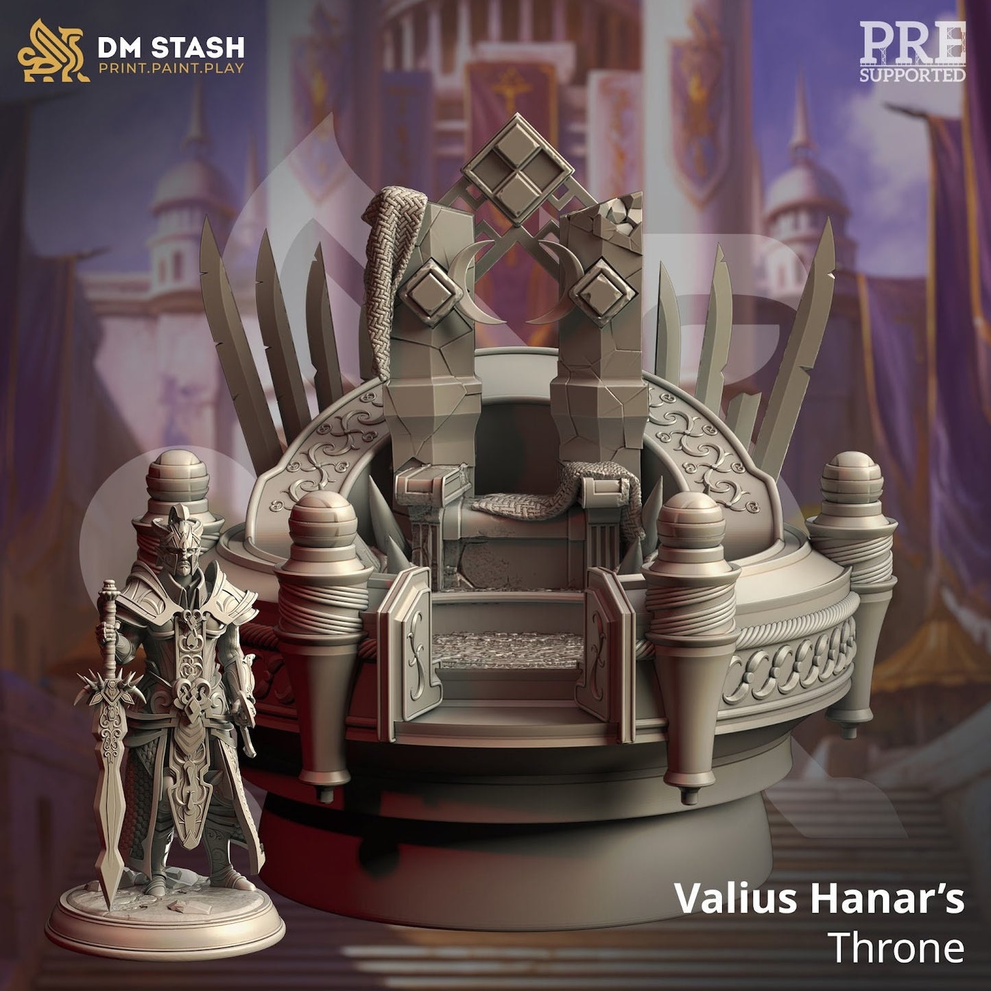 High Elven Thrones + Elves (3 var) Terrain and Figure 12k Print 3D RPG Miniature Gift Idea mini | Dungeons & Dragons | Tabletop | DM Stash