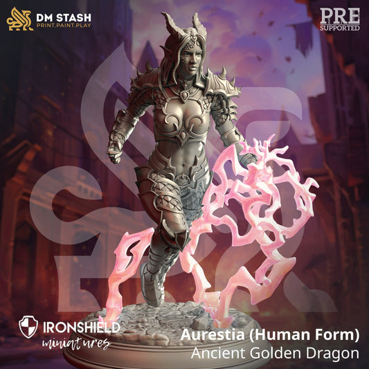 Draconic Bloodline Sorcerer - Aurestia Figure 12k + Base Print 3D RPG Miniature Gift Idea mini | Dungeons & Dragons | Tabletop | DM Stash