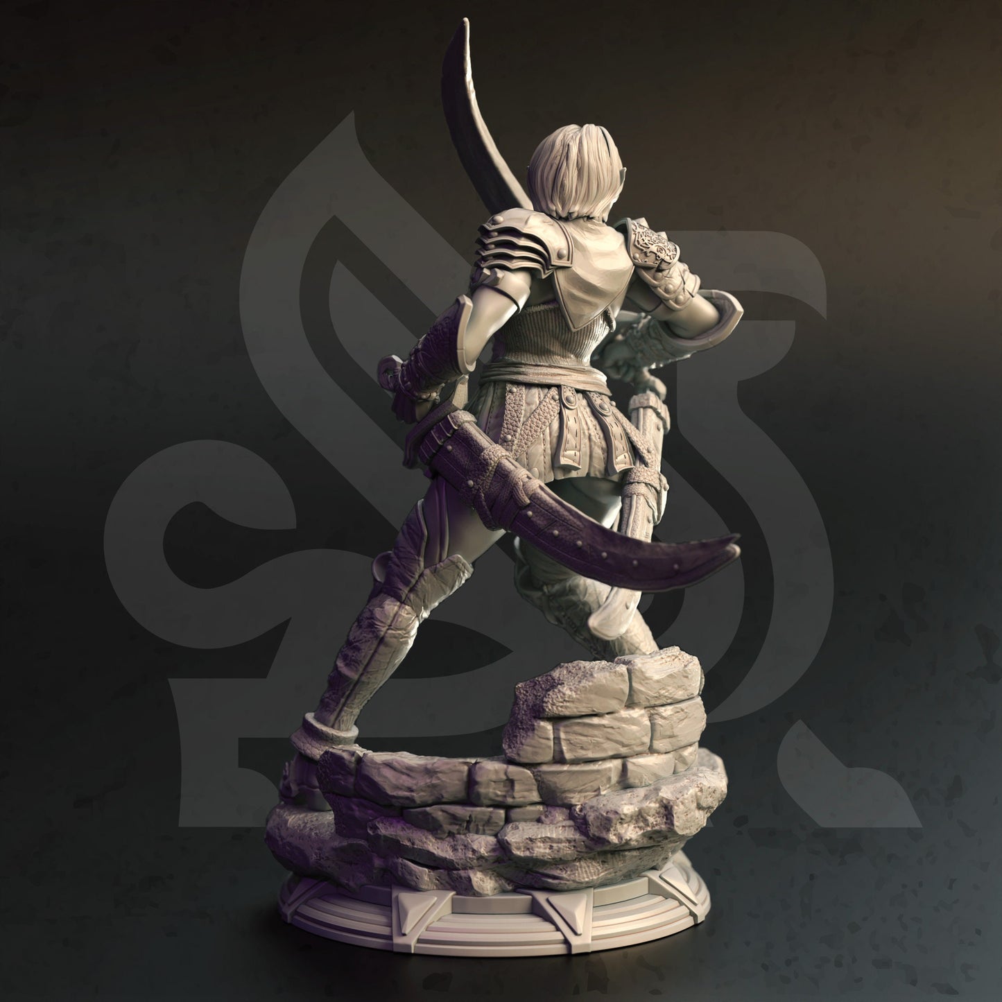 Elven Shadowfoot - Scarlett Warrior Figure 12k + Base Print 3D RPG Miniature Gift Idea mini | Dungeons & Dragons | Tabletop | DM Stash