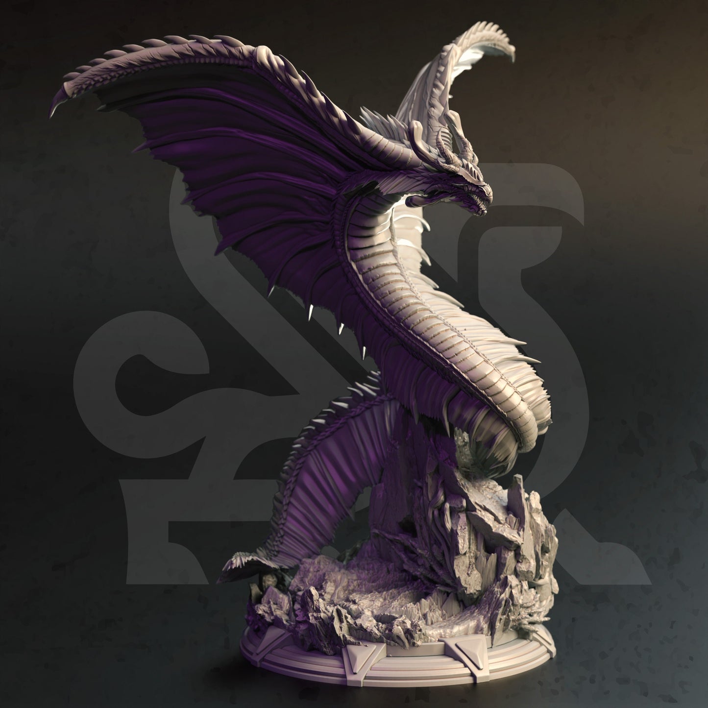 Adult Mana Wyrm Dragon - Fyrantius BIG Figure 12k + Base Print 3D RPG Miniature Gift Idea mini | Dungeons & Dragons | Tabletop | DM Stash