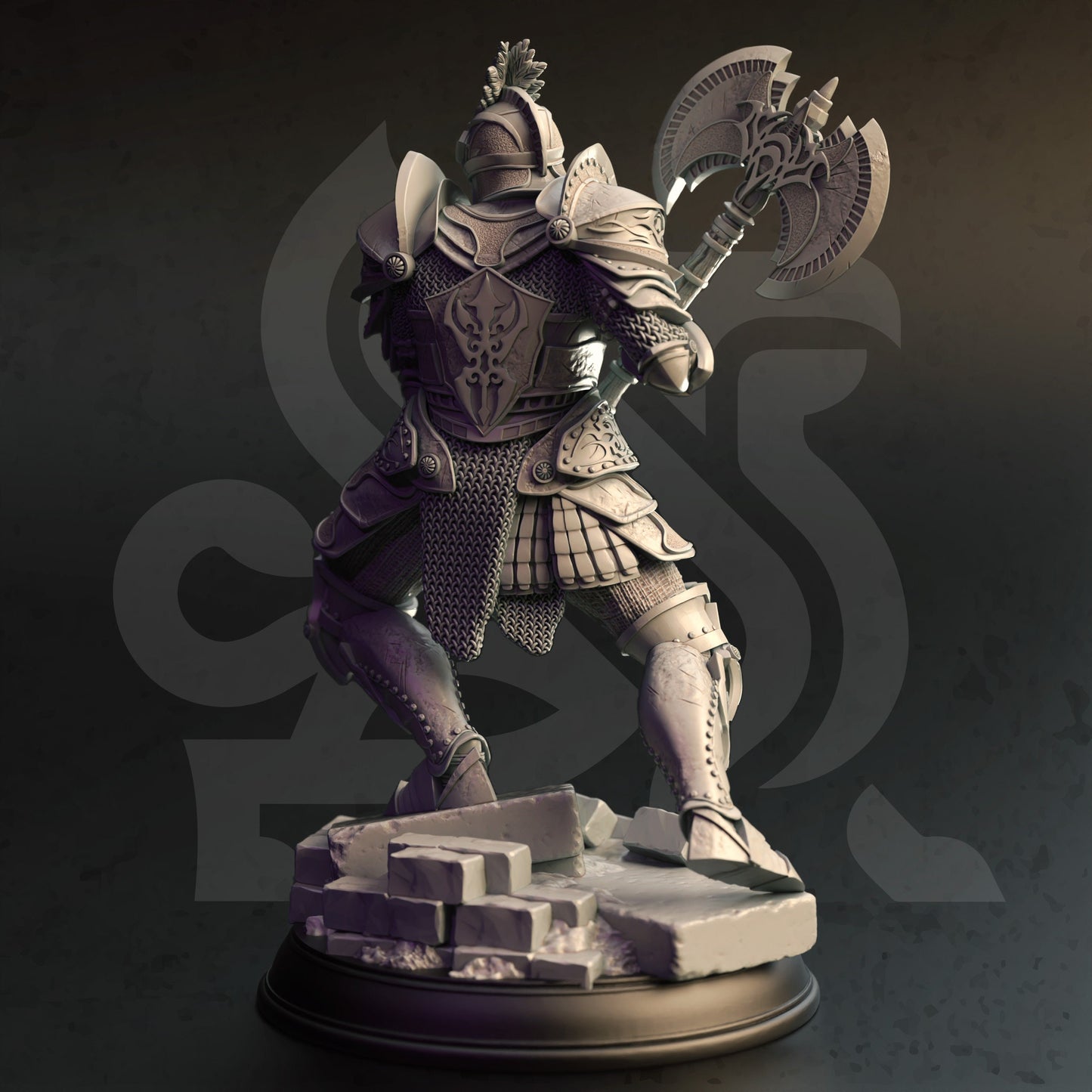 Goliath Knight - Brogvar Dragon Warrior Figure 12k + Base Print 3D RPG Miniature Gift Idea mini | Dungeons & Dragons | Tabletop | DM Stash