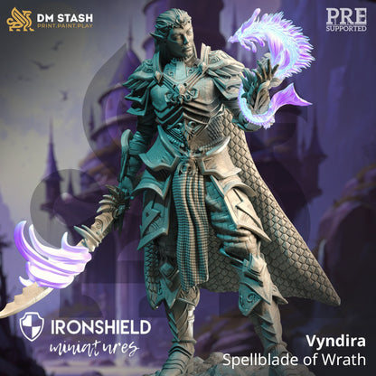 High Elf Spellblade - Vyndira Figure 12k + Base Print 3D RPG Miniature Gift Idea mini | Dungeons & Dragons | Tabletop | DM Stash