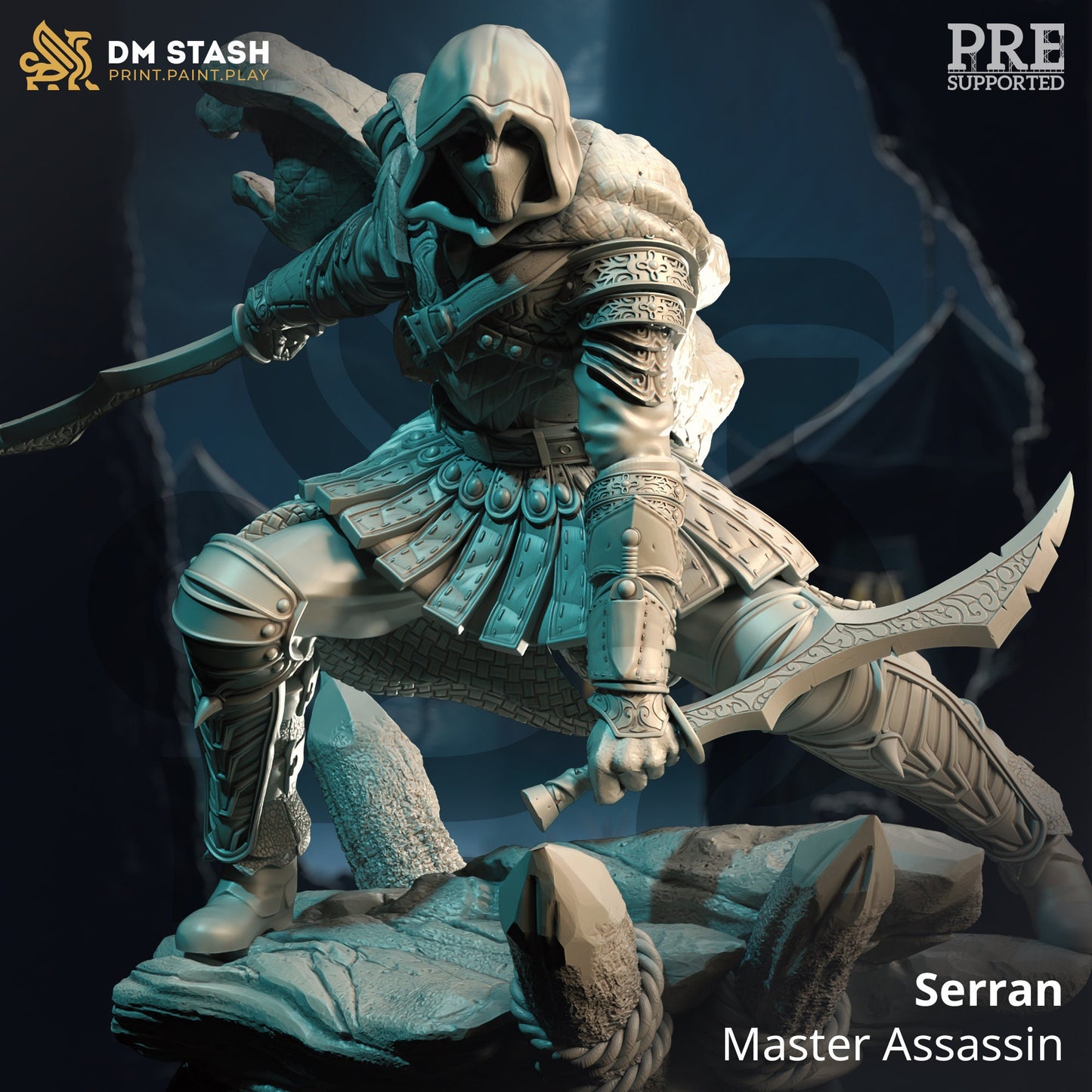 Master Assassin Rogue - Serran Figure 12k + Base Print 3D RPG Miniature Gift Idea mini | Dungeons & Dragons | Tabletop | DM Stash