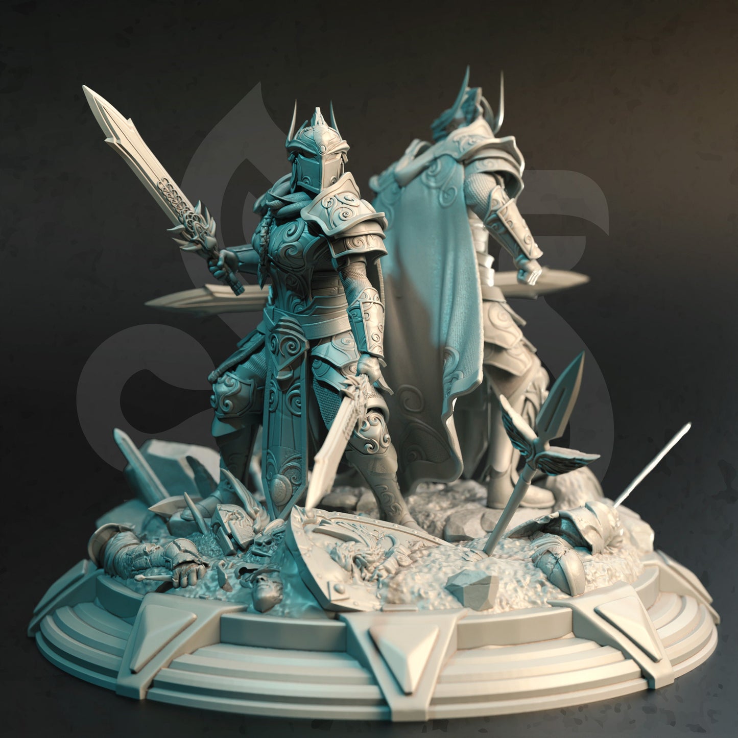 High Elven Vanguards Bundle (2) Figure 12k + Base Print 3D RPG Miniature Gift Idea mini | Dungeons & Dragons | Tabletop | DM Stash