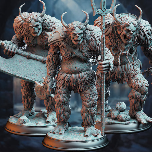 Snow Trolls - Tulva Drolls (3 variants) Figure 12k + Base Print 3D RPG Miniature Gift Idea mini | Dungeons & Dragons | Tabletop | DM Stash