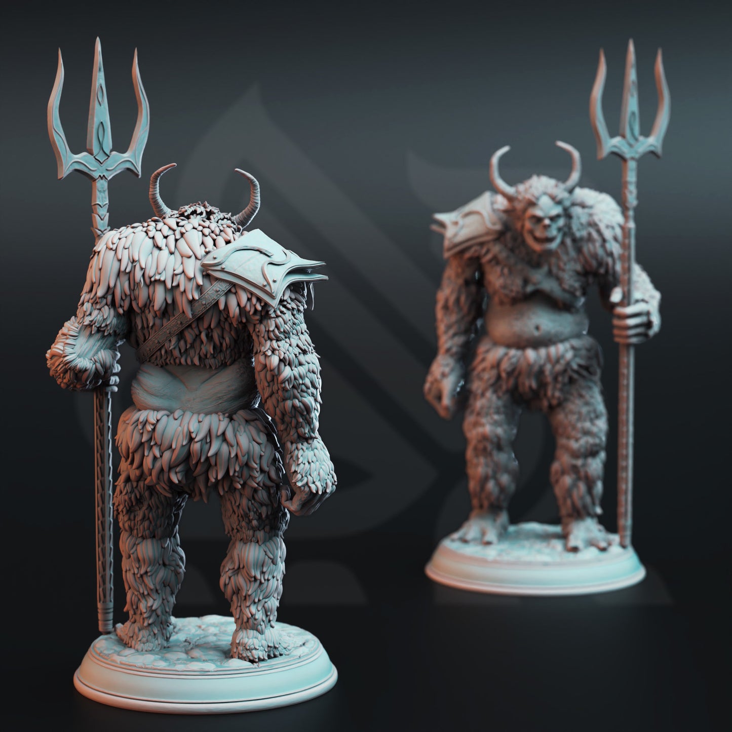 Snow Trolls - Tulva Drolls (3 variants) Figure 12k + Base Print 3D RPG Miniature Gift Idea mini | Dungeons & Dragons | Tabletop | DM Stash