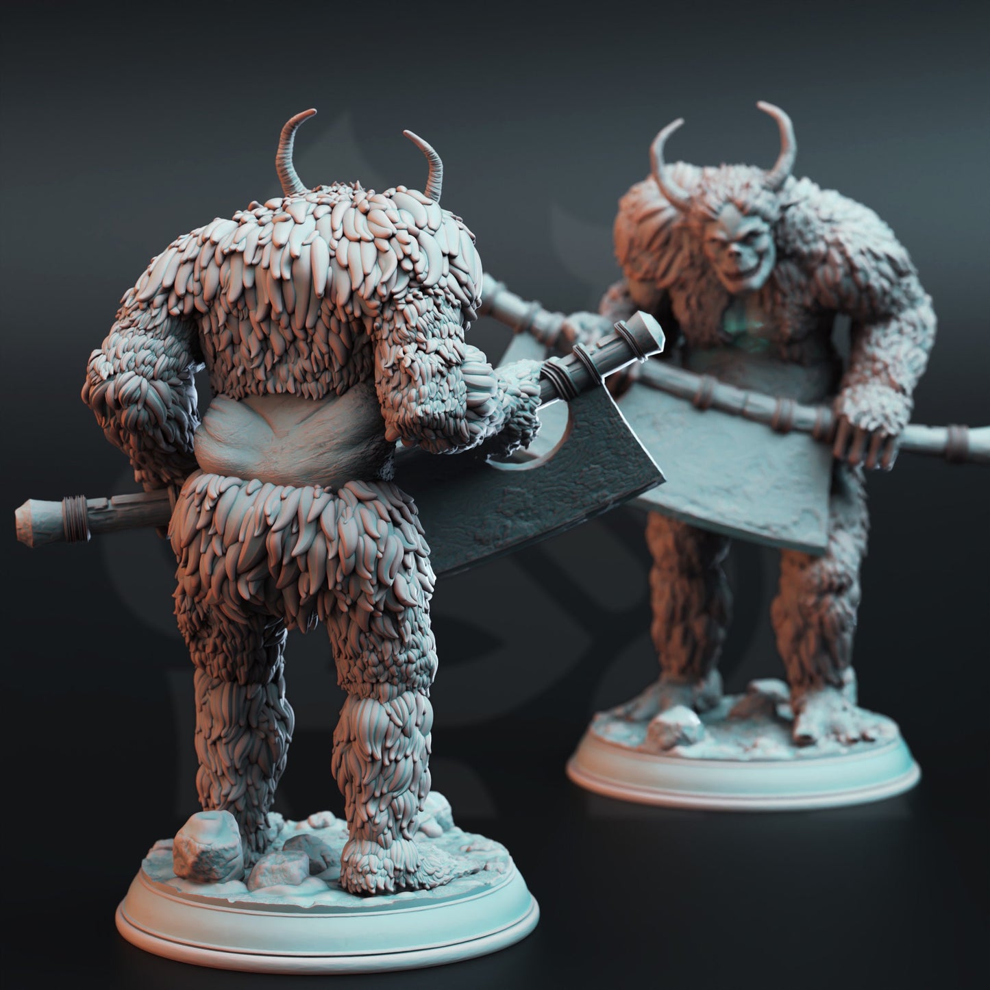 Snow Trolls - Tulva Drolls (3 variants) Figure 12k + Base Print 3D RPG Miniature Gift Idea mini | Dungeons & Dragons | Tabletop | DM Stash