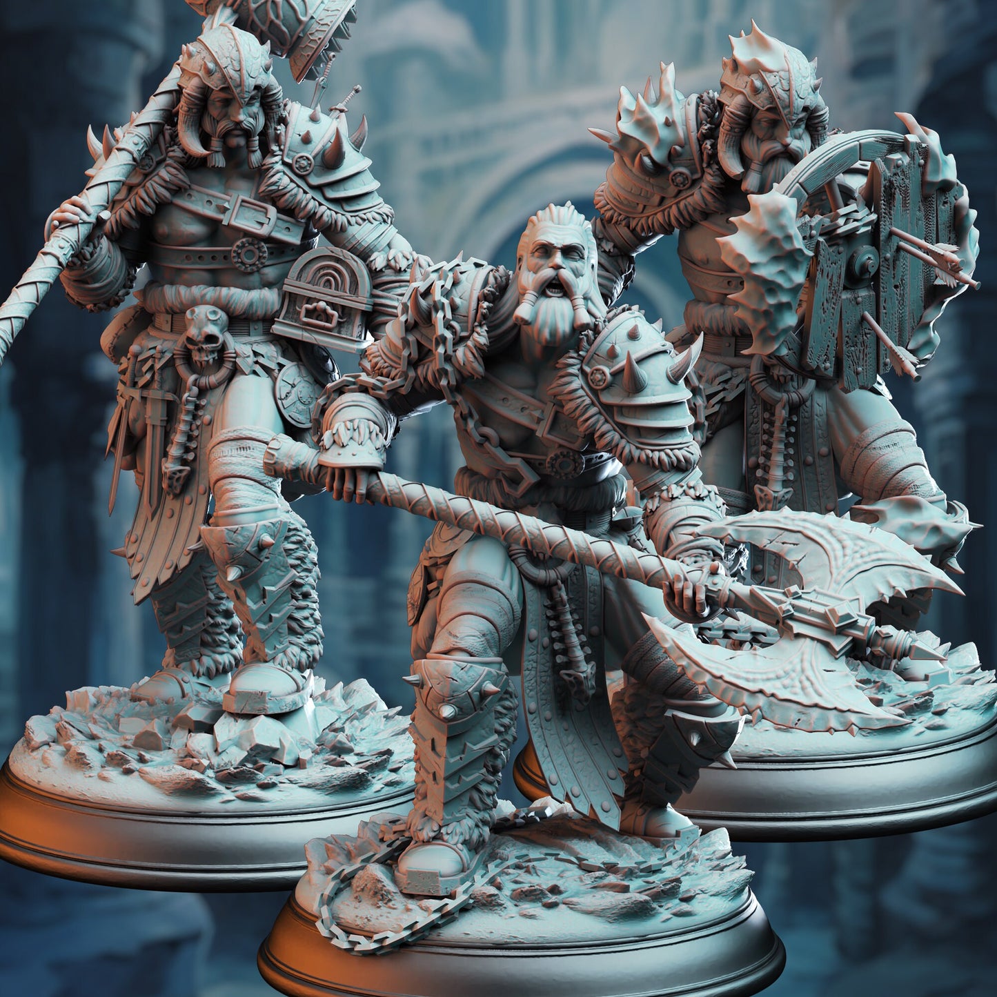 Snow Giants - Ugadrin (Trio Bundle) HUGE Figure 12k + Base Print 3D RPG Miniature Gift Idea mini | Dungeons & Dragons | Tabletop | DM Stash