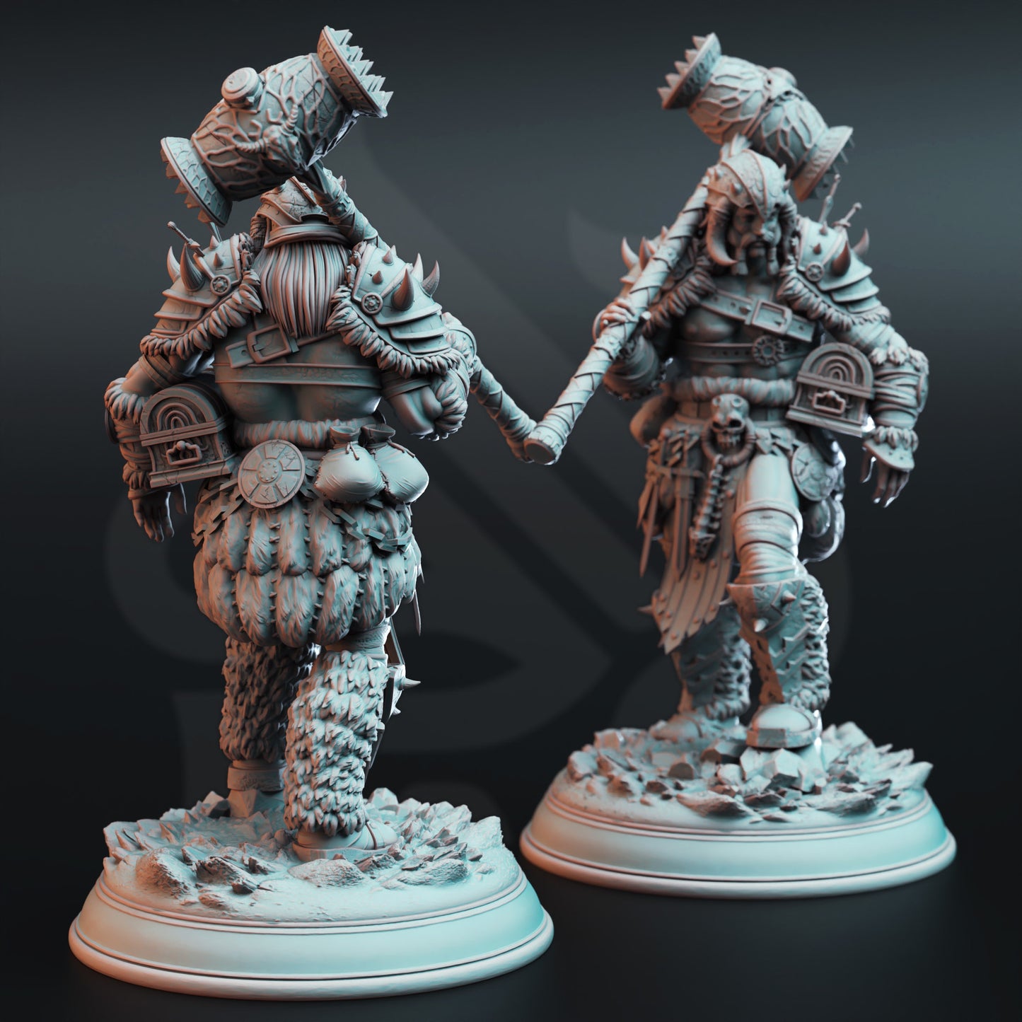 Snow Giants - Ugadrin (Trio Bundle) HUGE Figure 12k + Base Print 3D RPG Miniature Gift Idea mini | Dungeons & Dragons | Tabletop | DM Stash